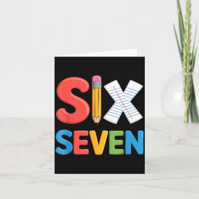 Tarjeta 6 7 Meme School Teacher Boys Girls Viral Trend Out (Anverso)