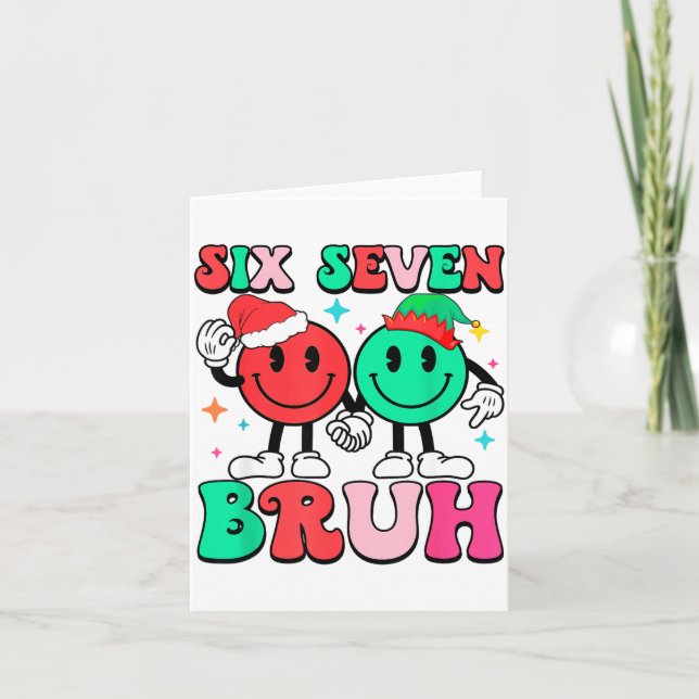 Tarjeta 6 7 Meme Six Seven Xmas Funny 67 Christmas Boys Gi (Anverso)