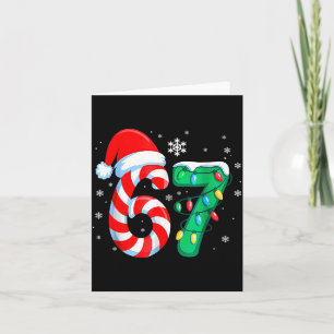 Tarjeta 6 7 Navidad Divertido Seis Siete 67 Meme Hombres M