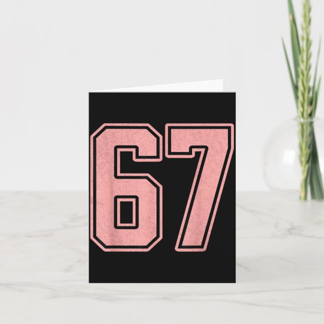 Tarjeta 6 7 Number 67 Baseball Funny Meme Tee For Women  (Anverso)