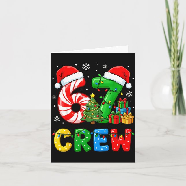 Tarjeta 6 7 Pajamas Six Seven Matching Ugly Christmas 67 F (Anverso)