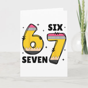 Tarjeta 6 7 Seis Siete Divertido 67 Profesor