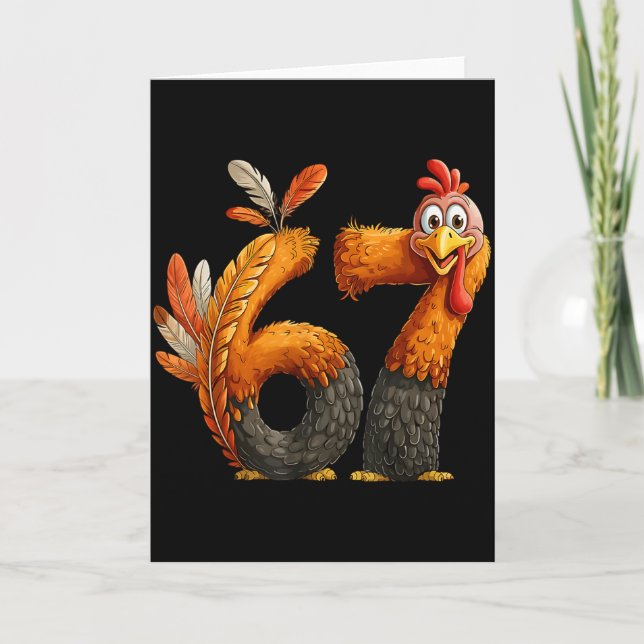Tarjeta 6 7 Thanksgiving Funny Turkey Thanksgiving 67 Men  (Anverso)