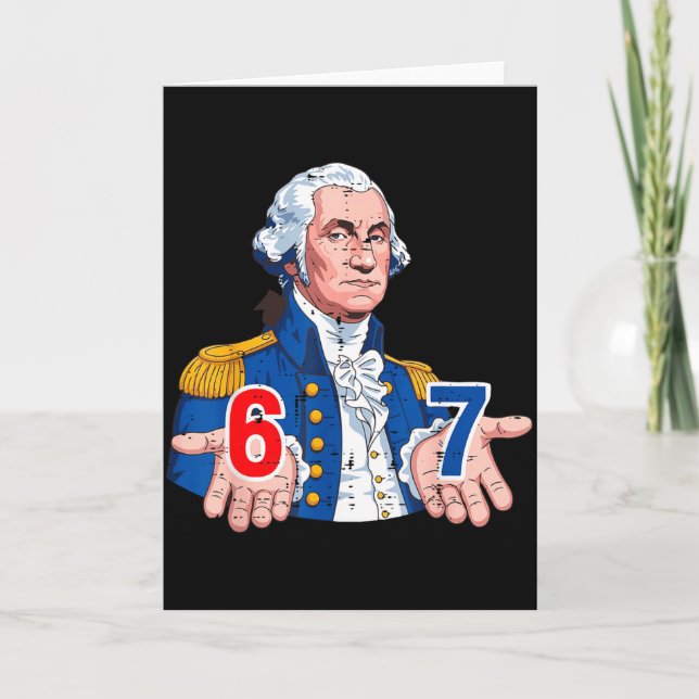 Tarjeta 6 7 Washington Divertido 67 Disfraz Meme Seis Siet (Anverso)