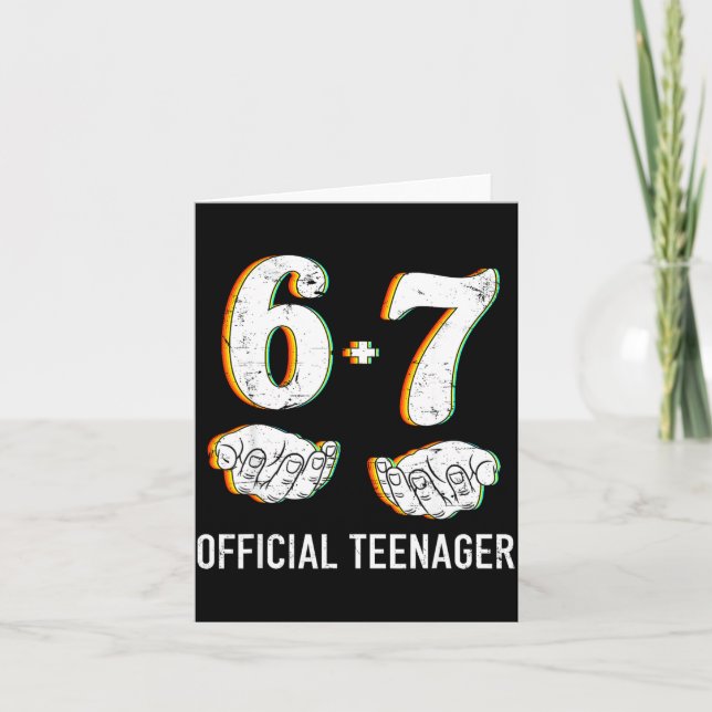 Tarjeta 6+7 Year Old Boys Girls Teenager 13th Birthday Fun (Anverso)