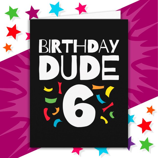Tarjeta 6 cumpleaños Fiesta de niño de 6 años Amigo 6 (Subido por el creador)