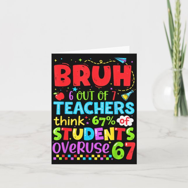 Tarjeta 6 Out Of 7 Teachers Think 67% Of Students Overuse  (Anverso)