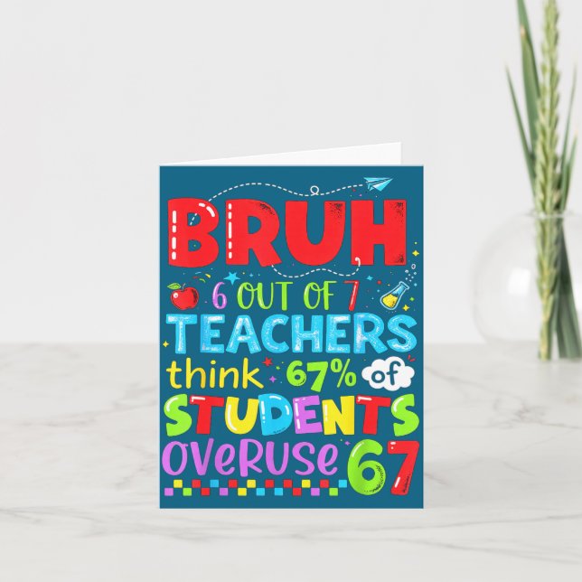 Tarjeta 6 Out Of 7 Teachers Think 67% Of Students Overuse  (Anverso)