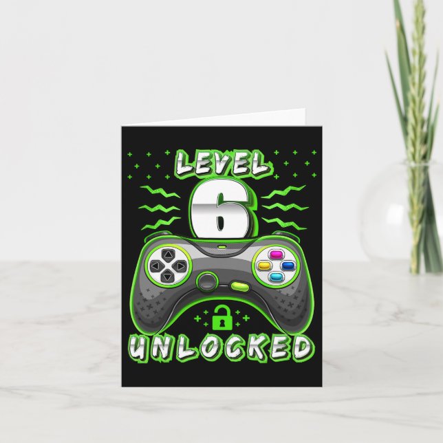 Tarjeta 6 Videojuegos desbloqueados 6Jugadores de cumpleañ (Anverso)