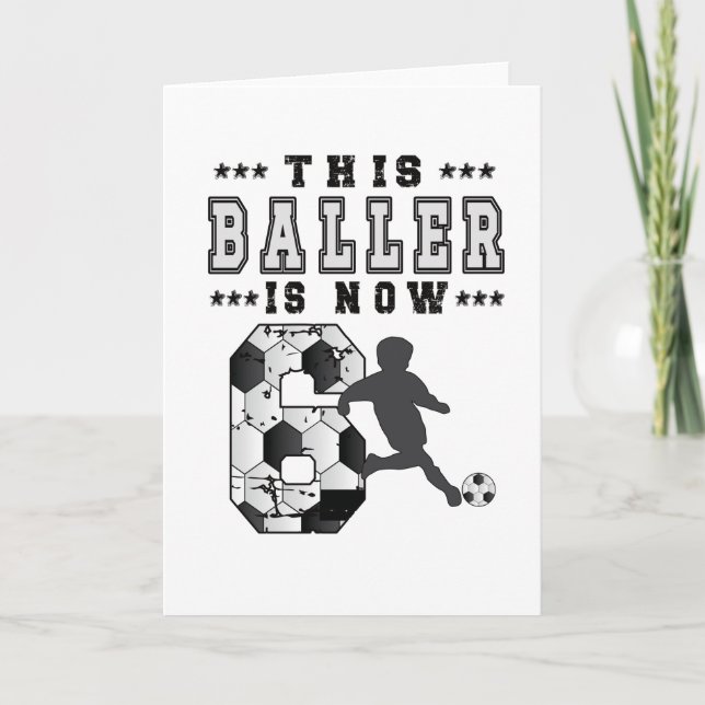 Tarjeta 6th Birthday Gift Soccer Player 6 Year Old Boy (Anverso)
