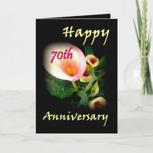 Tarjeta 70º Aniversario con Lirios de Calla