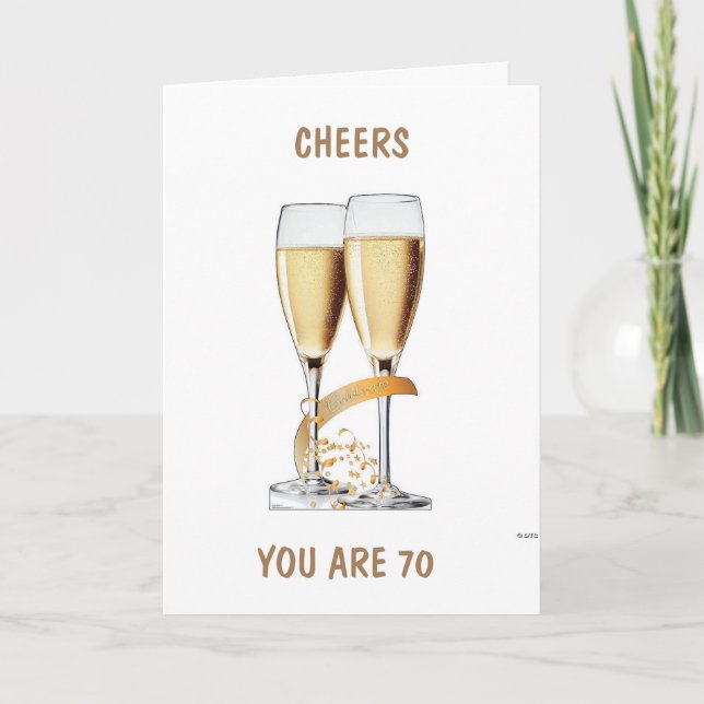 Tarjeta **70º CUMPLEAÑOS** CELEBRACIÓN Y SOMBRAS A SU Tarj (Anverso)