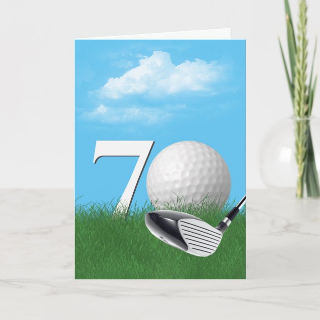 Tarjeta 70.ª Bola De Golf En El Campo (Anverso)