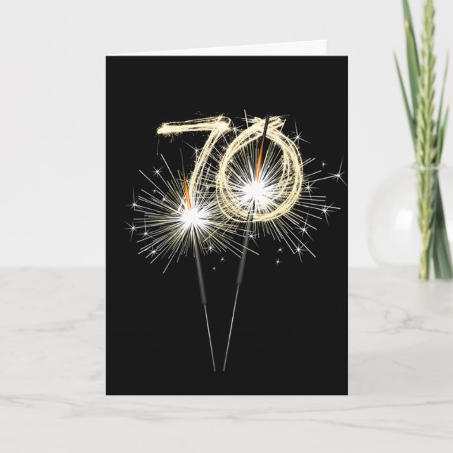 Tarjeta 70.ª estafadora de cumpleaños en negro (Anverso)