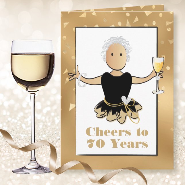 Tarjeta 70.ª Personalizado glamorosa de mujer espumosa (Subido por el creador)