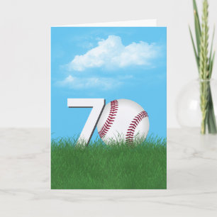Tarjeta 70.º Béisbol De Cumpleaños En Grasa Verde