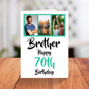 Tarjeta 70.º collage de fotos de hermanos de cumpleaños