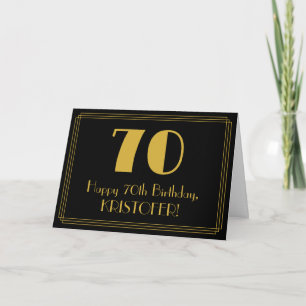 Tarjeta 70.º cumpleaños: Aspecto inspirado en el Art Deco
