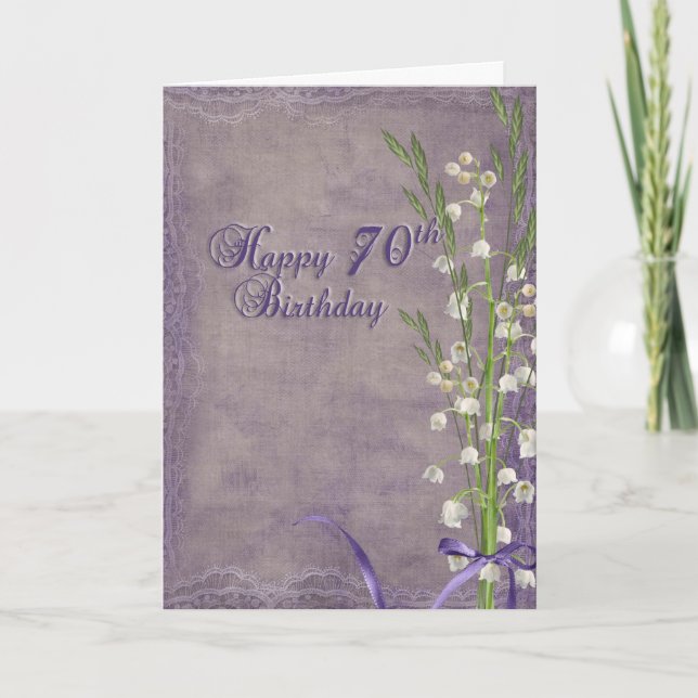 Tarjeta 70.º cumpleaños con lirio del valle (Anverso)