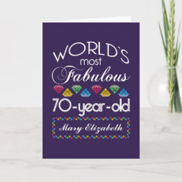 Tarjeta 70.º Cumpleaños Las Gemas Coloridas Más Fabulosas