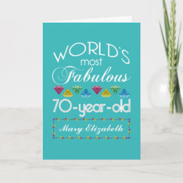 Tarjeta 70.º Cumpleaños Las Gemas Coloridas Más Fabulosas 