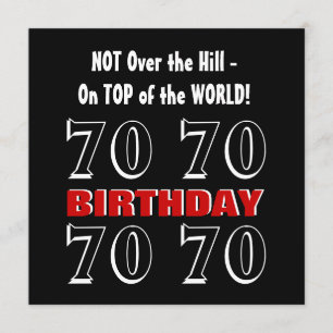 Tarjeta 70.º cumpleaños Modern Red Silver Black Funny W102