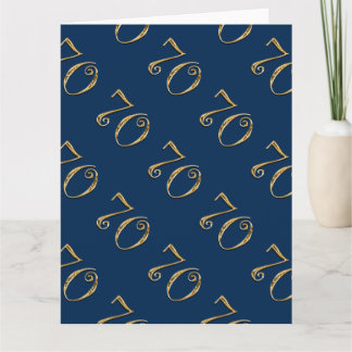 Tarjeta 70.º cumpleaños | Oro azul MENS