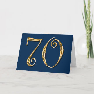 Tarjeta 70.º cumpleaños | Oro azul MENS