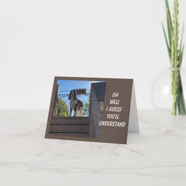 TARJETA 70.º CUMPLEAÑOS SALUDOS DE UNA CARTA DE PERRO COME (Anverso)