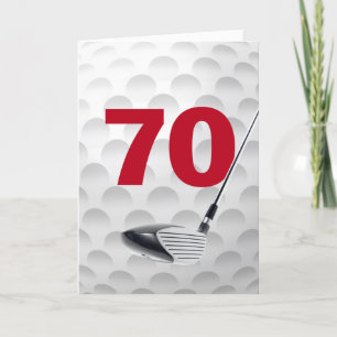 Tarjeta 70.º diseño de la pelota de golf