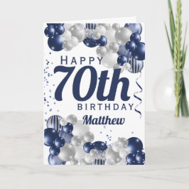 Tarjeta 70.º globo de la marina de cumpleaños
