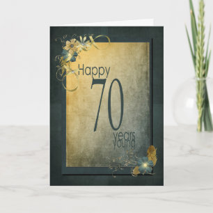Tarjeta 70.º marco vintage de cumpleaños