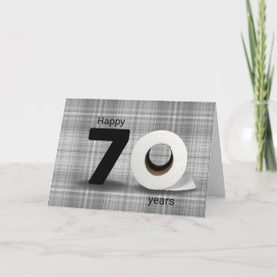 Tarjeta 70.º papel higiénico de cumpleaños rollo en yeso