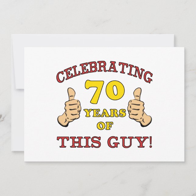 Tarjeta 70.º Regalo De Cumpleaños Para Él (Anverso)
