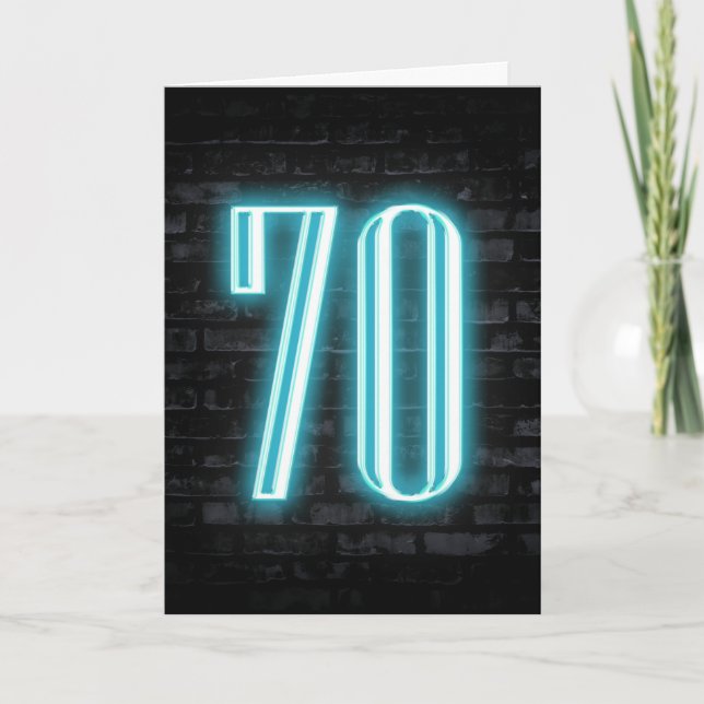 Tarjeta 70.º Rótulo neón en ladrillo (Anverso)