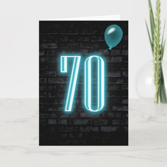 Tarjeta 70.º Rótulo neón en ladrillo (Anverso)