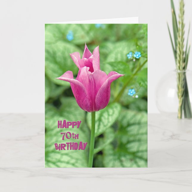Tarjeta 70.º Tulipán de cumpleaños (Anverso)