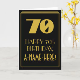 Tarjeta 70 Aniversario ~ Art Deco Inspira Aspecto "70" y n