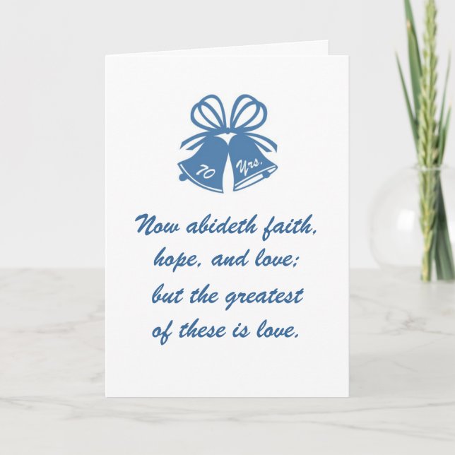 Tarjeta 70 años de amor (Anverso)