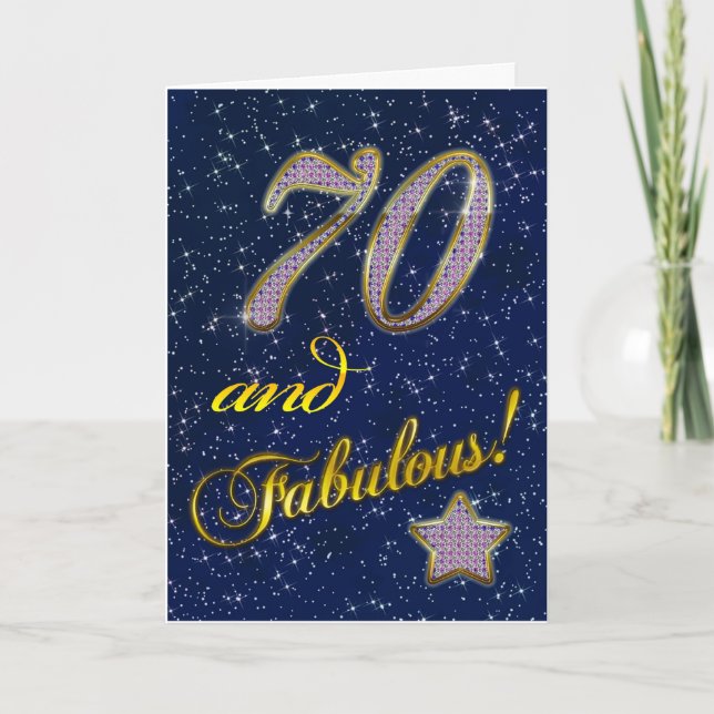 Tarjeta 70 años para alguien Fabuloso (Anverso)