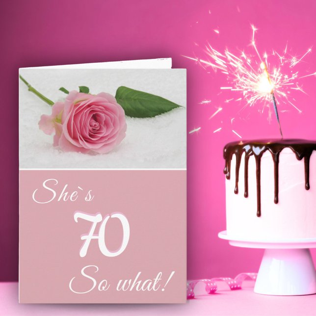 Tarjeta 70 años por su divertida motivación Rosa Rosa (Subido por el creador)