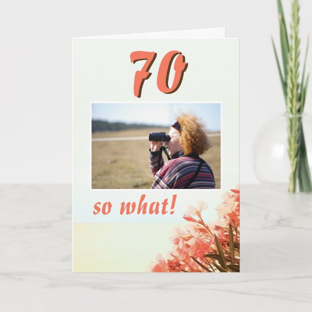 Tarjeta 70 así que Oleander Floral 70 Cumpleaños Foto (Anverso)