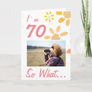 Tarjeta 70 Así que qué cita divertida 70 cumpleaños floral