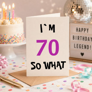 Tarjeta 70 así que qué gracioso Inspirador cumpleaños 70