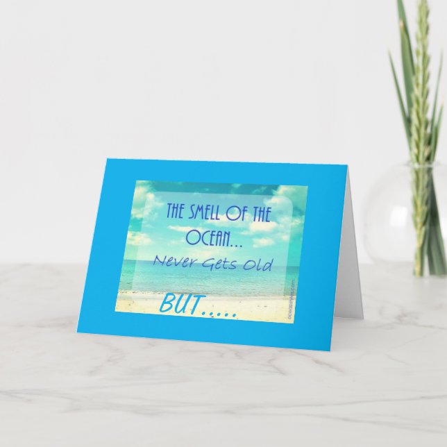 TARJETA *70 CUMPLEAÑOS* HUMOR POR EL "AMANTE DE LA PLAYA" (Anverso)