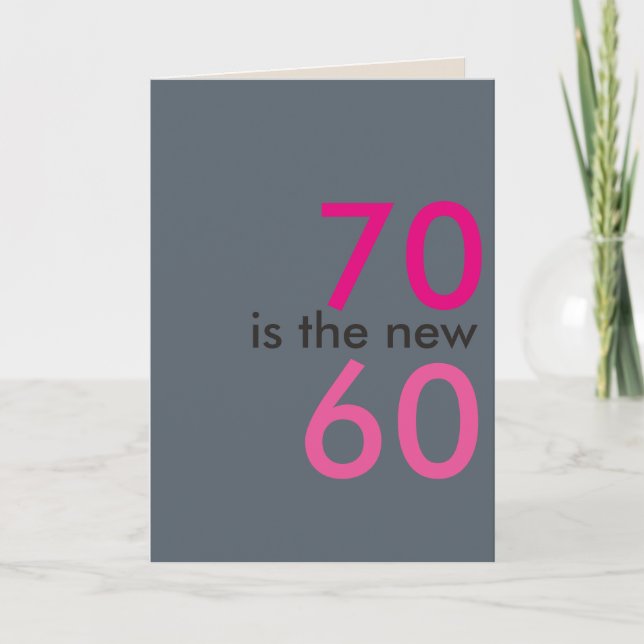 Tarjeta 70 es el nuevo 60, rayos-de-hos para 70 cumpleaños (Anverso)
