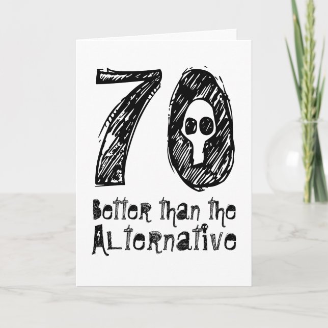Tarjeta 70 Mejor que 70 Aniversario divertido P70 (Anverso)
