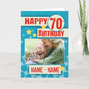 Tarjeta 70.o Cumpleaños con efectos elegantes - su imagen