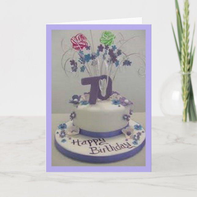Tarjeta 70.o Torta de cumpleaños (Anverso)