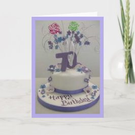 Tarjeta 70.o Torta de cumpleaños